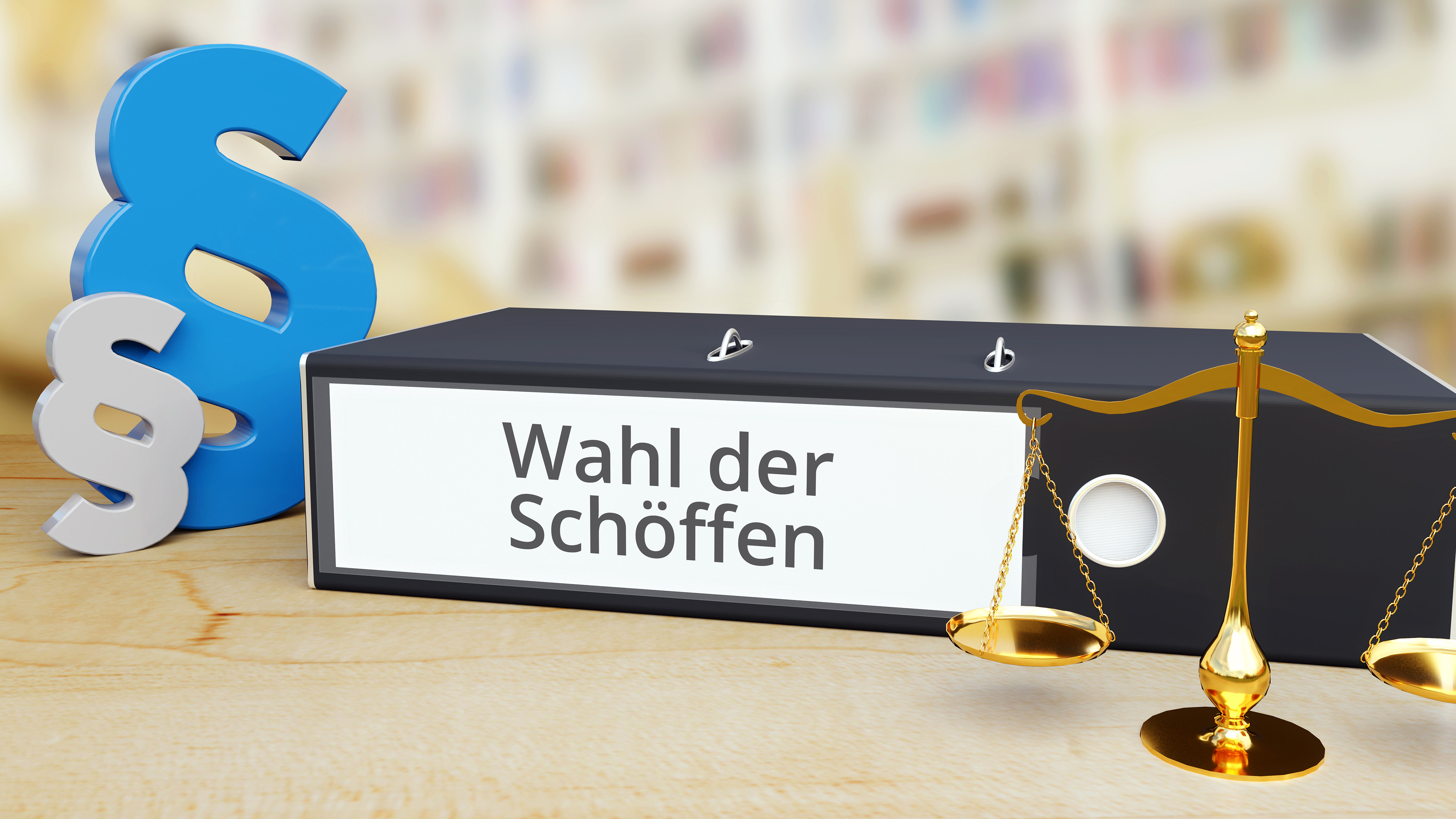 Schöffenwahl 2023 Ordner mit Aufschrift "Wahl der Schöffen"