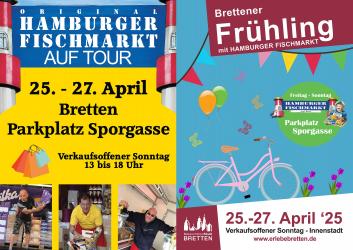 Plakate zum Hamburger Fischmarkt und Brettener Frühling