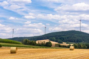 Symbolbild: Landschaft mit Windrädern