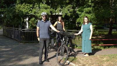 Gemeinsam im Einsatz für das Stadtradeln: Chris Sommer, Susanne Maske und Nina Kraus
