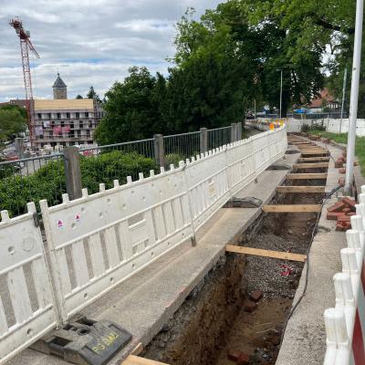Bauarbeiten zur Nahwärme am Promenadenweg