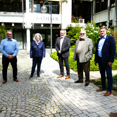 BBV-Vertriebschef Sascha Bender, Amtsleiterin Cornelia Hausner, BBV-Cluster-Manager Bernd Henkel, BBV-Geschäftsführer Manfred Ma